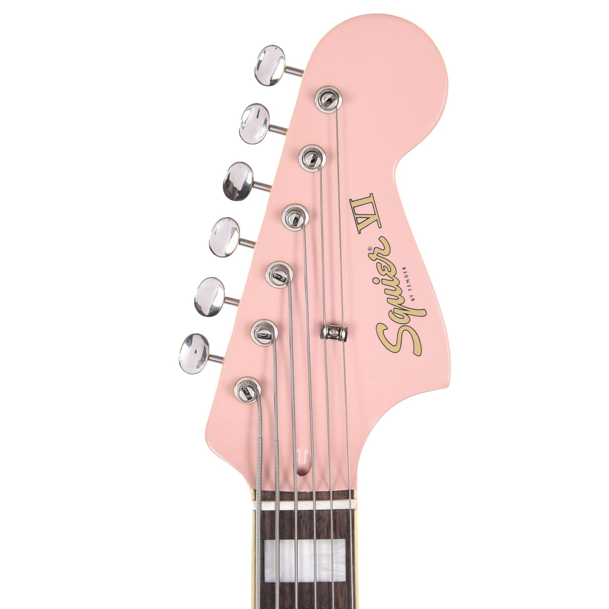 Squier Classic Vibe Bass VI Shell Pink w/Matching Headcap & 3-Ply Parchment Pickguard Bass Guitars / 5-String or More