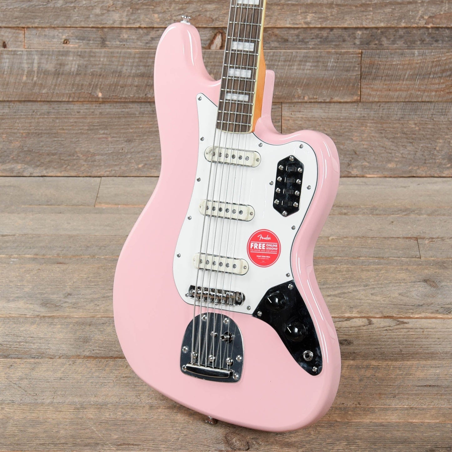 Squier Classic Vibe Bass VI Shell Pink w/Matching Headcap & 3-Ply Parchment Pickguard Bass Guitars / 5-String or More