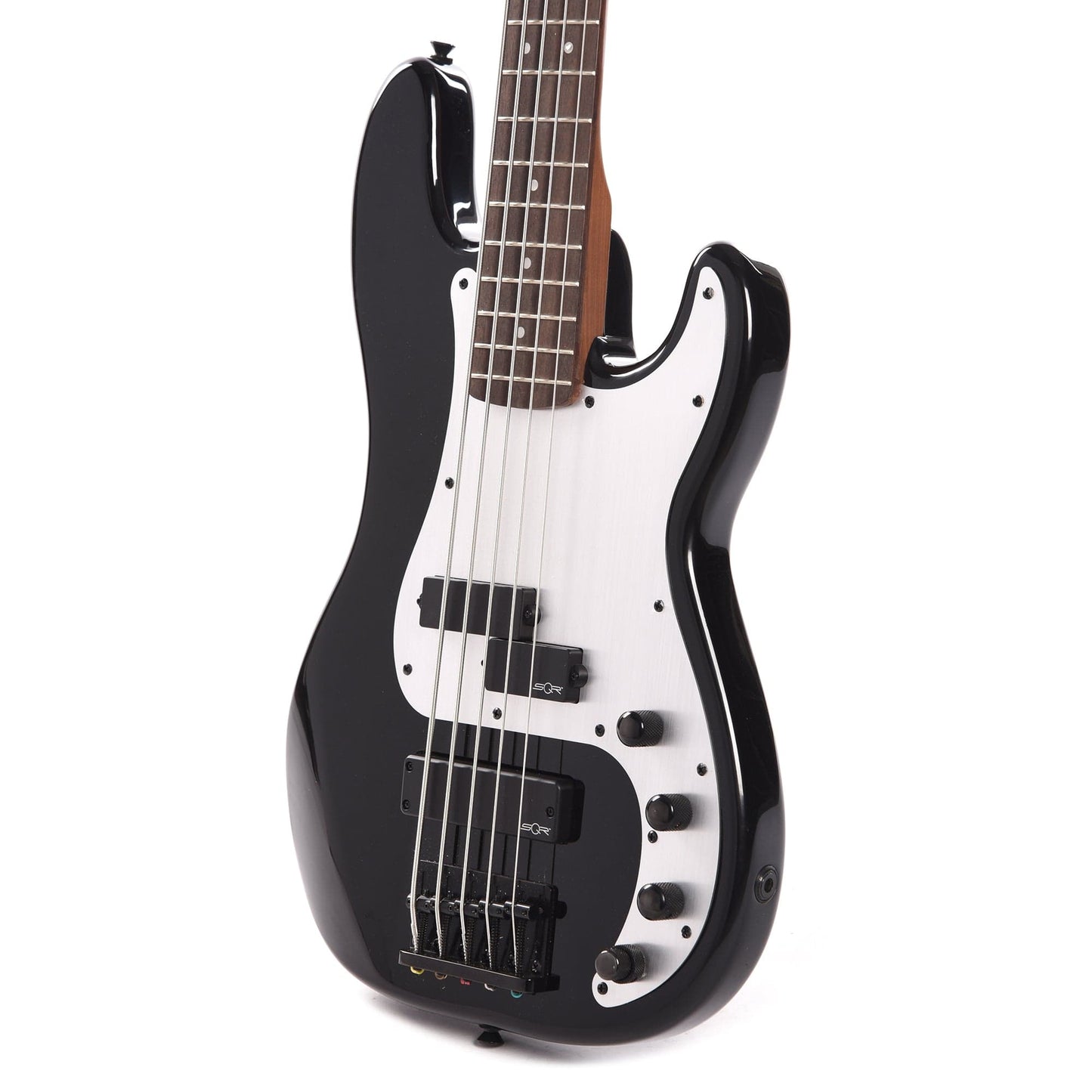 Squier Contemporary Active Precision Bass PH V Black w/Silver Anodized Pickguard Bass Guitars / 5-String or More