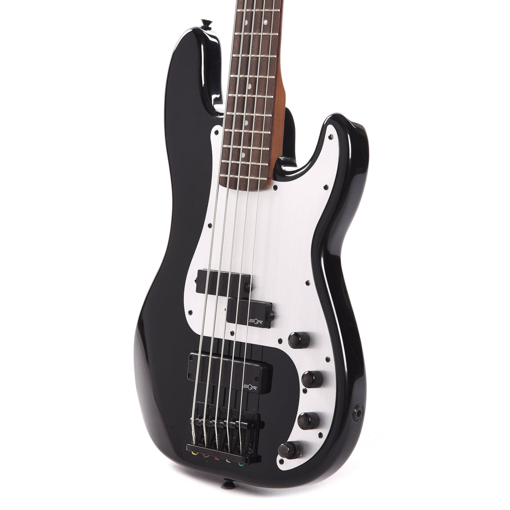 Squier Contemporary Active Precision Bass PH V Black w/Silver Anodized Pickguard Bass Guitars / 5-String or More