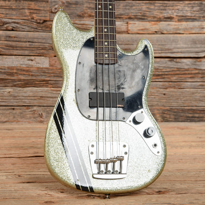 Squier Mikey Way Signature Mustang Bass Silver Sparkle 2011 Bass Guitars / Short Scale