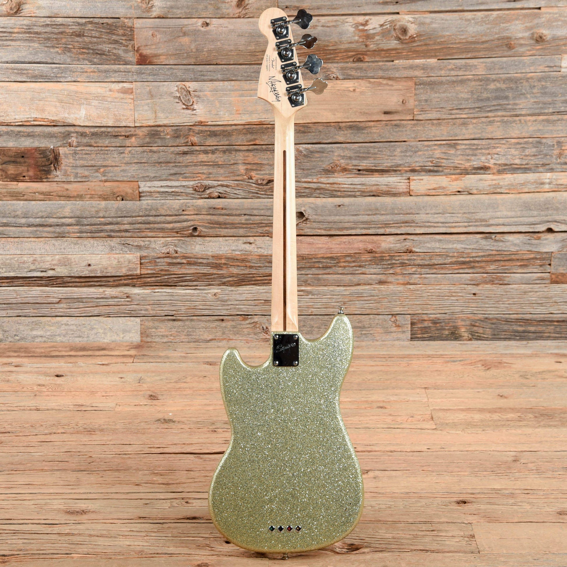 Squier Mikey Way Signature Mustang Bass Silver Sparkle 2011 Bass Guitars / Short Scale