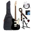 Squier Paranormal Baritone Cabronita Telecaster LRL Black Essentials Bundle Electric Guitars / Baritone