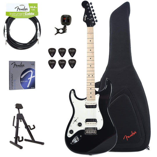 Squier Contemporary Stratocaster HH Black Metallic LEFTY w/Fender Gig Bag, Stand, Cable, Tuner, Picks and Strings Electric Guitars / Left-Handed,Electric Guitars / Solid Body
