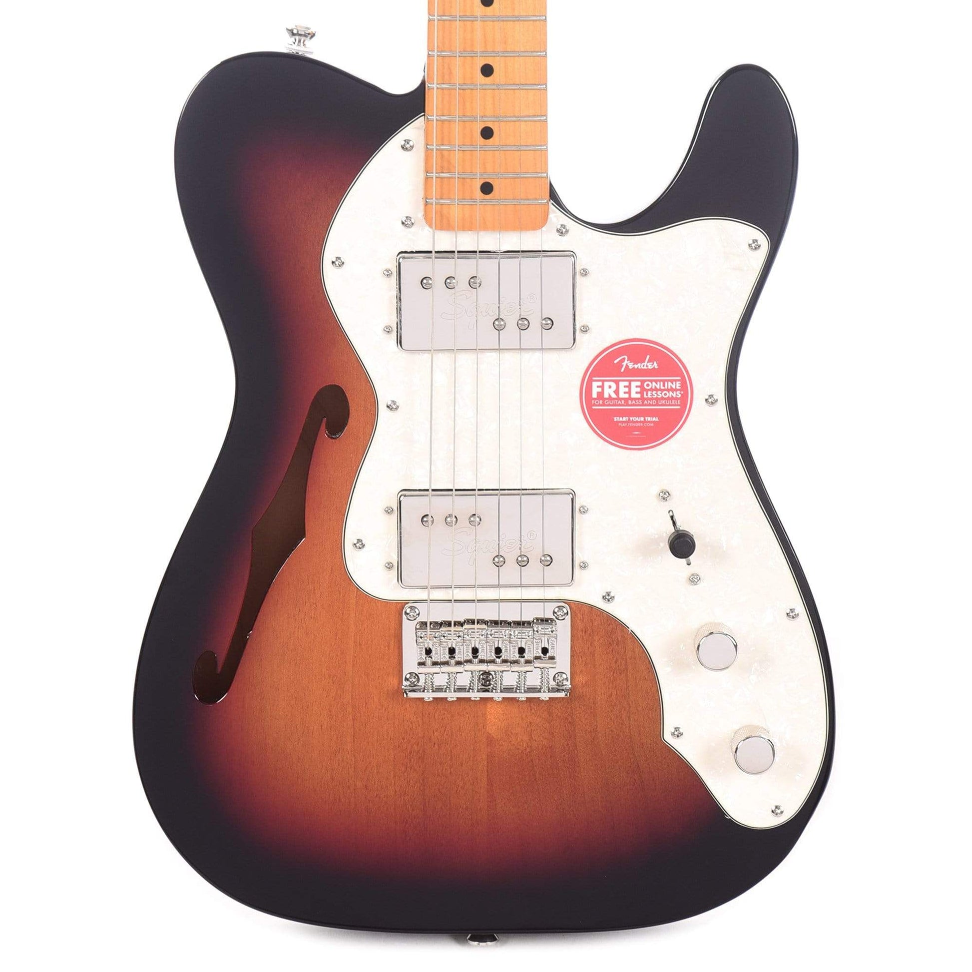 Squier Classic Vibe 70s Telecaster Thinline 3-Color Sunburst Electric Guitars / Semi-Hollow