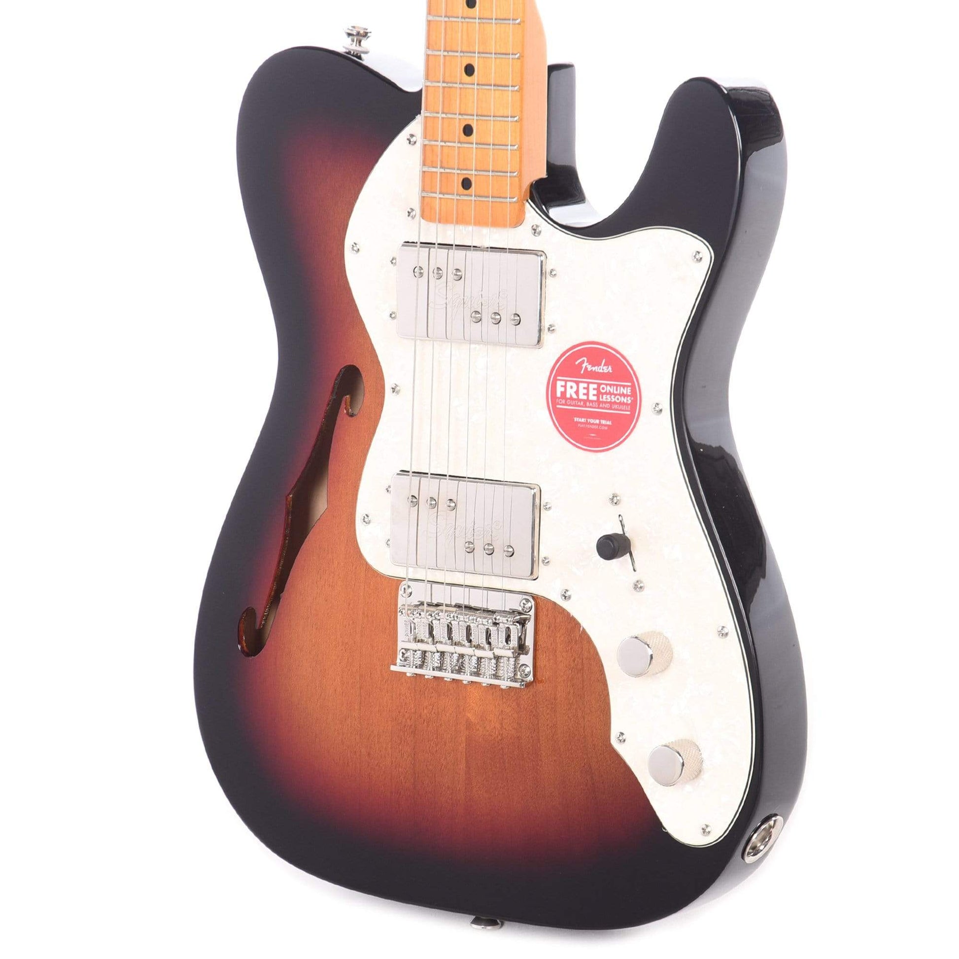 Squier Classic Vibe 70s Telecaster Thinline 3-Color Sunburst Electric Guitars / Semi-Hollow