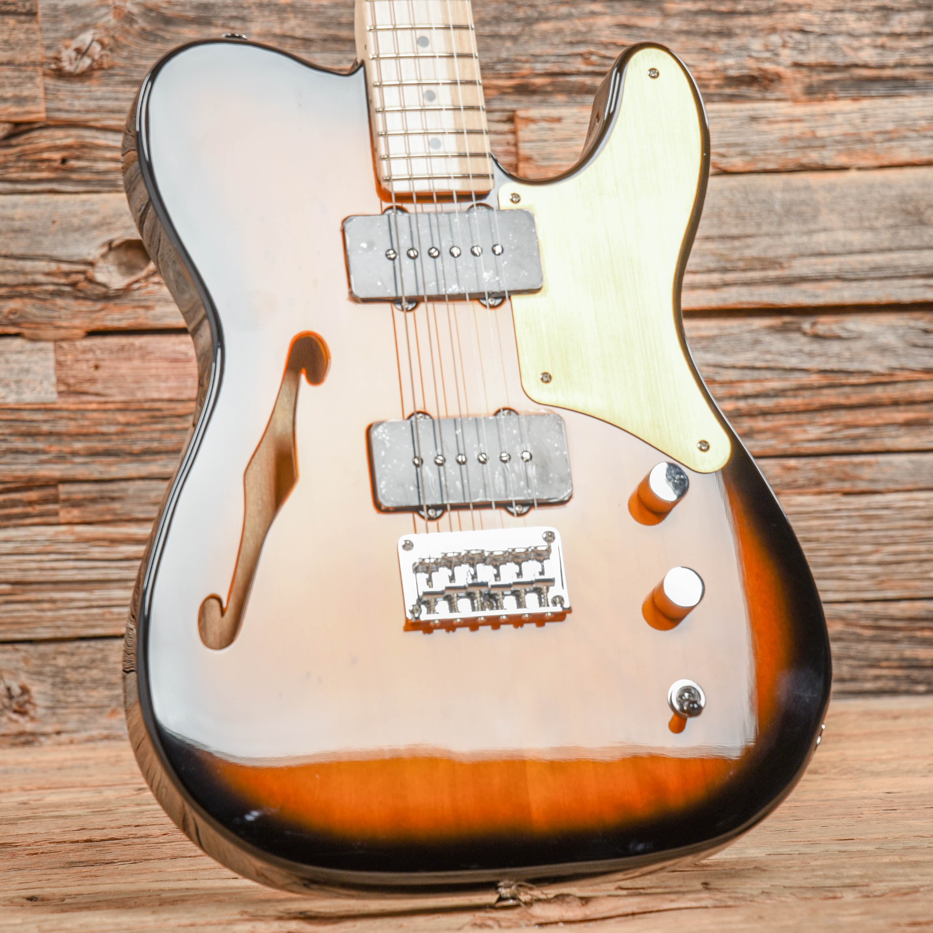 Squier Paranormal Cabronita Telecaster Thinline 2-Color Sunburst Electric Guitars / Semi-Hollow