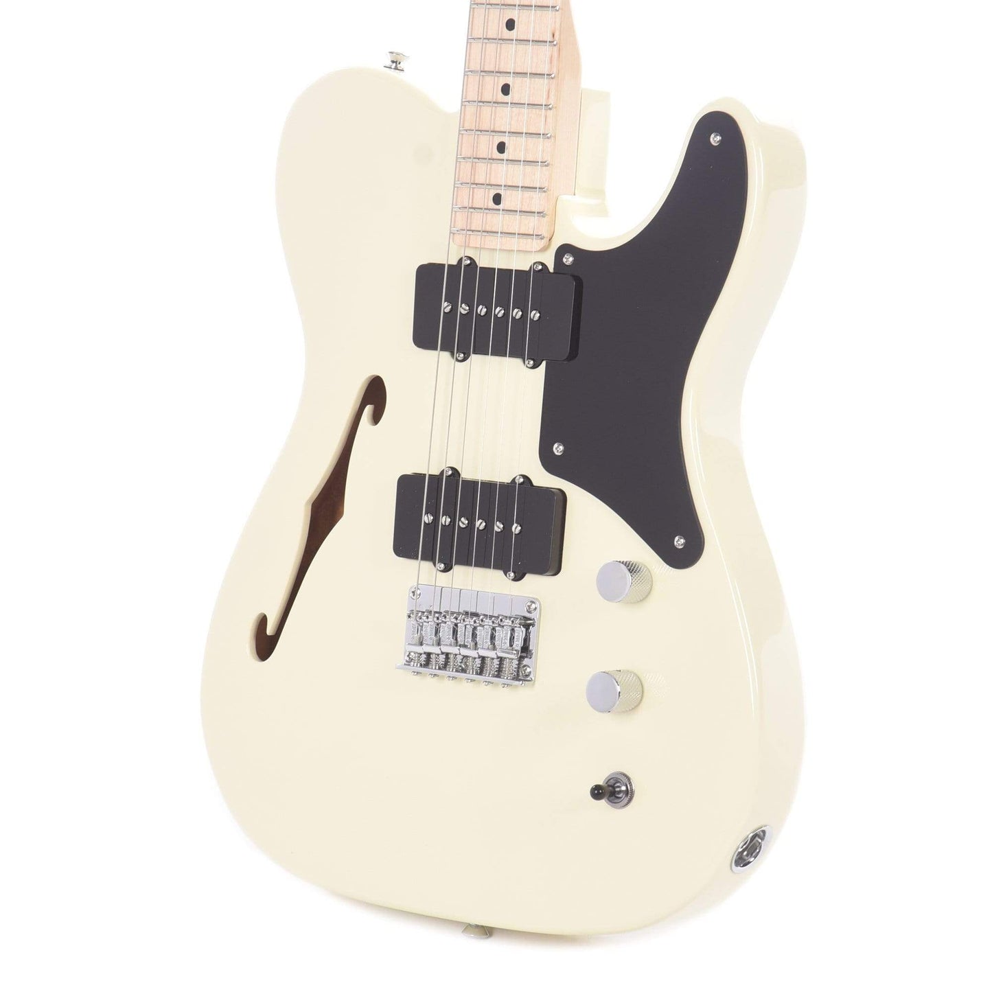Squier Paranormal Cabronita Telecaster Thinline Olympic White Electric Guitars / Semi-Hollow