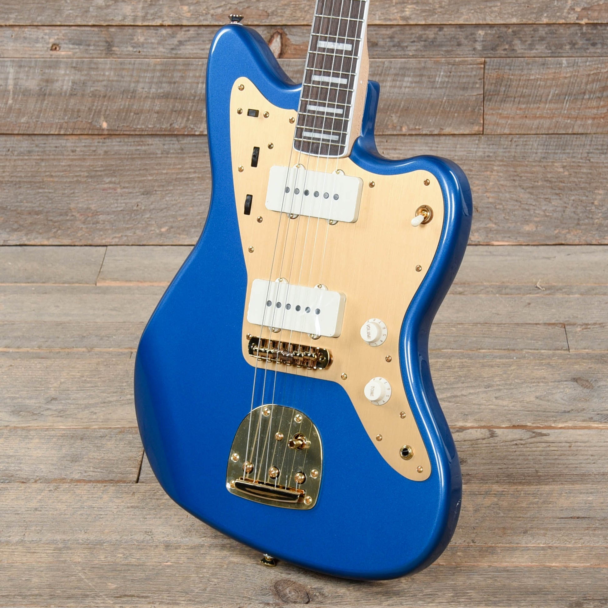 Squier 40th Anniversary Gold Edition Jazzmaster Lake Placid Blue w/Gold Anodized Pickguard Electric Guitars / Solid Body