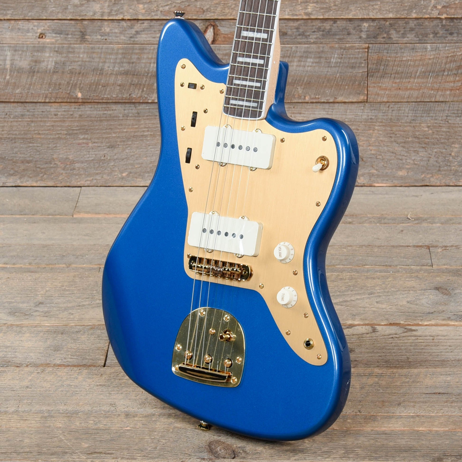 Squier 40th Anniversary Gold Edition Jazzmaster Lake Placid Blue w/Gold Anodized Pickguard Electric Guitars / Solid Body