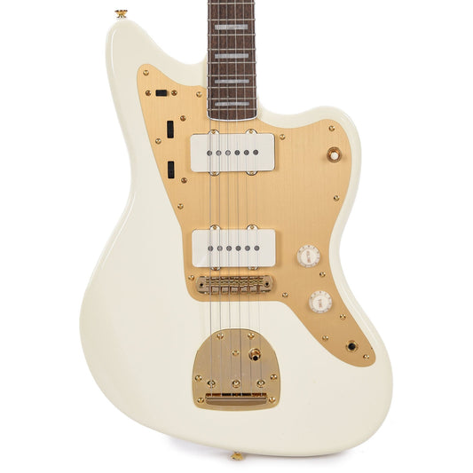 Squier 40th Anniversary Gold Edition Jazzmaster Olympic White w/Gold Anodized Pickguard Electric Guitars / Solid Body