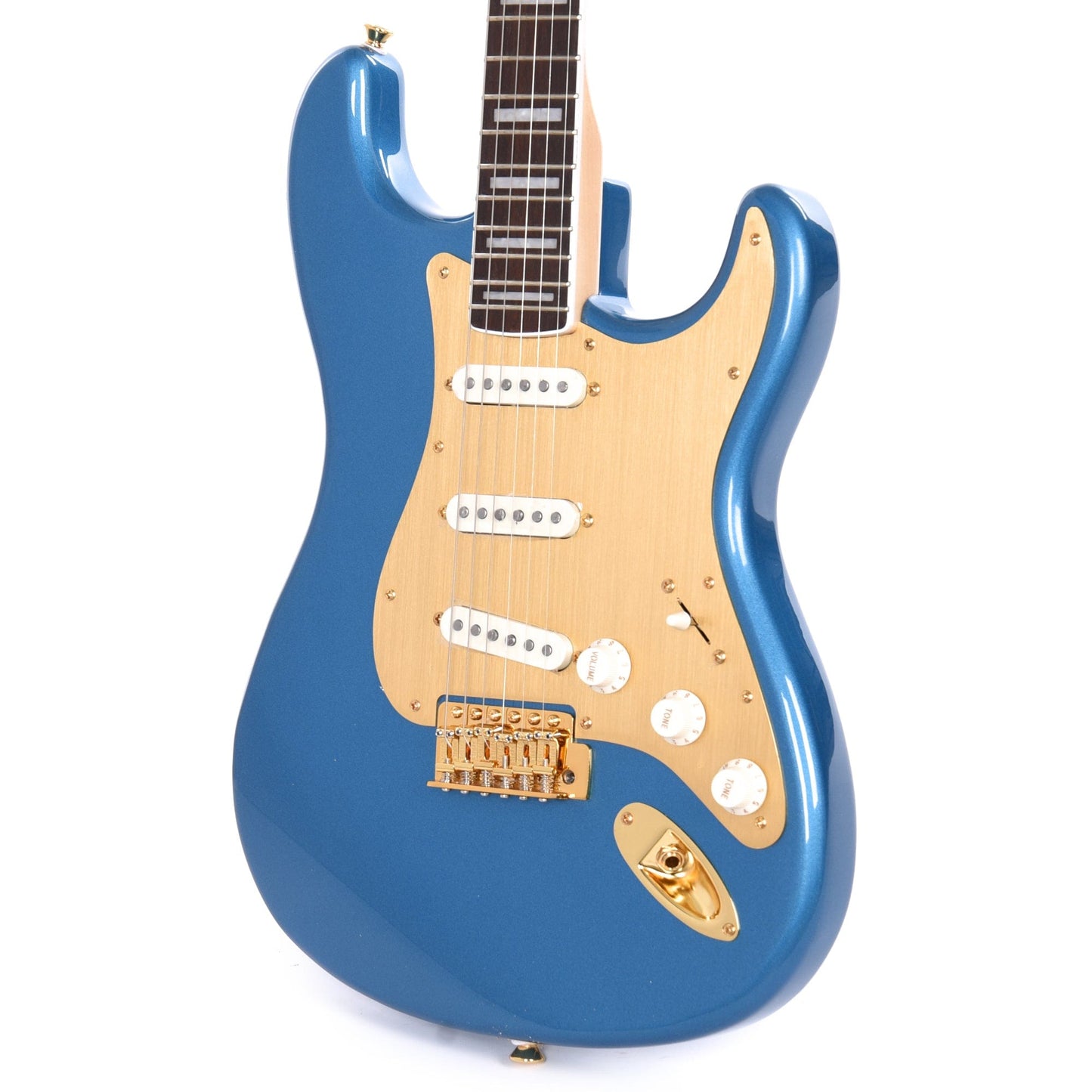 Squier 40th Anniversary Gold Edition Stratocaster Lake Placid Blue w/Gold Anodized Pickguard Electric Guitars / Solid Body