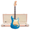 Squier 40th Anniversary Gold Edition Stratocaster LRL Lake Placid Blue w/Gold Anodized Pickguard and Hardshell Case Strat/Tele Shell Pink w/Cream Interior (CME Exclusive) Electric Guitars / Solid Body