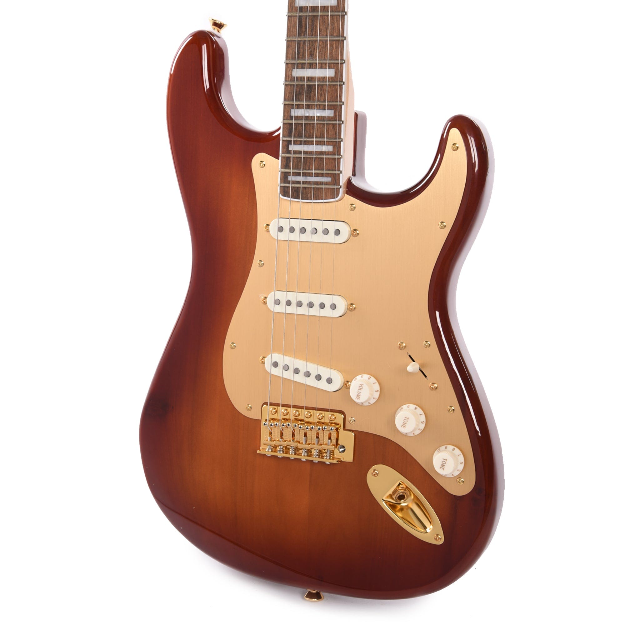 Squier 40th Anniversary Gold Edition Stratocaster Sienna Sunburst w/Gold Anodized Pickguard Electric Guitars / Solid Body