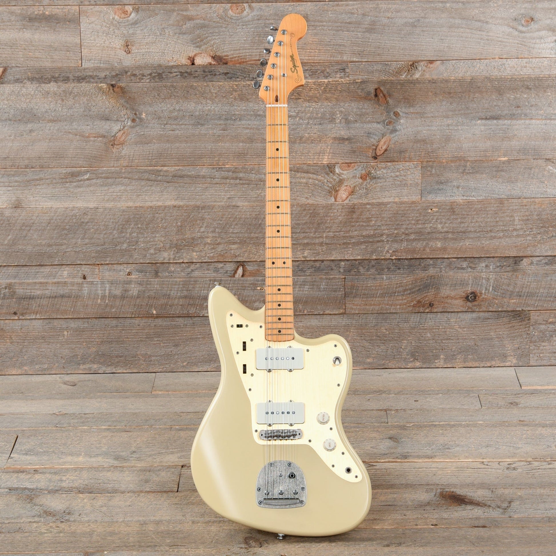 Squier 40th Anniversary Vintage Edition Jazzmaster Satin Desert Sand w/Gold Anodized Pickguard Electric Guitars / Solid Body