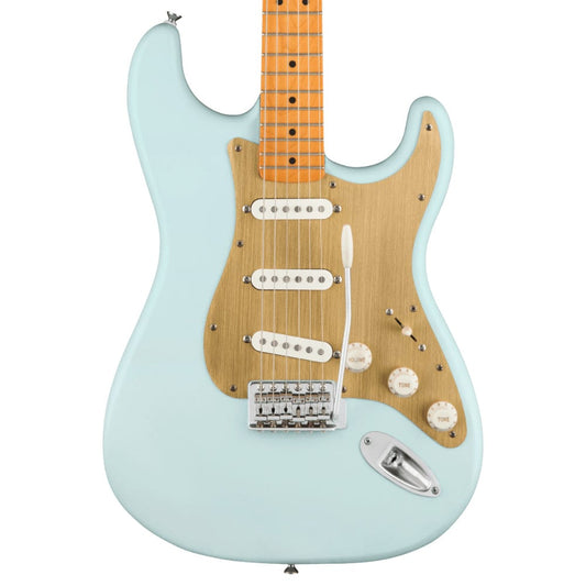 Squier 40th Anniversary Vintage Edition Stratocaster Satin Sonic Blue w/Gold Anodized Pickguard Electric Guitars / Solid Body