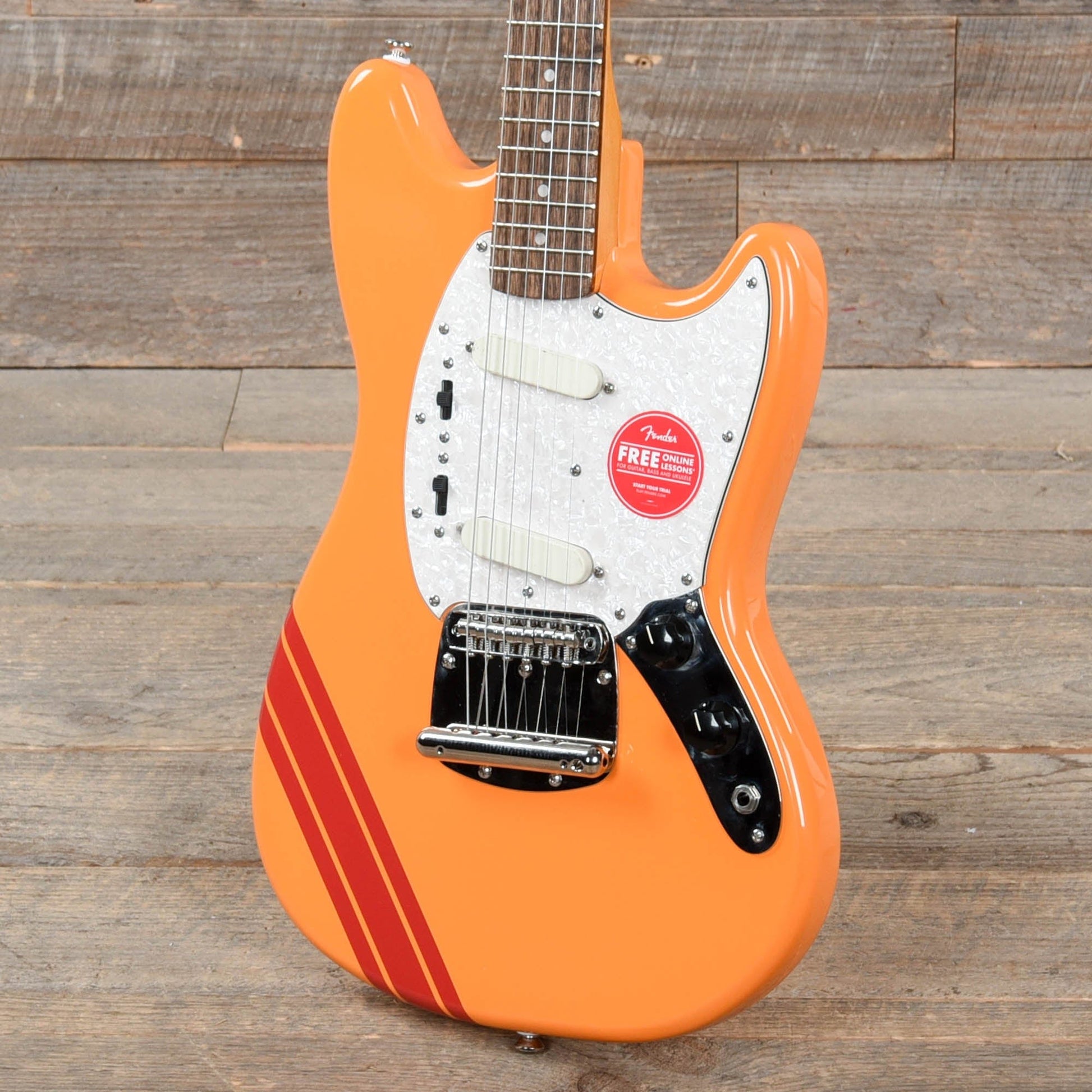 Squier Classic Vibe '60s Competition Mustang Capri Orange w/Dakota Red Stripe Electric Guitars / Solid Body