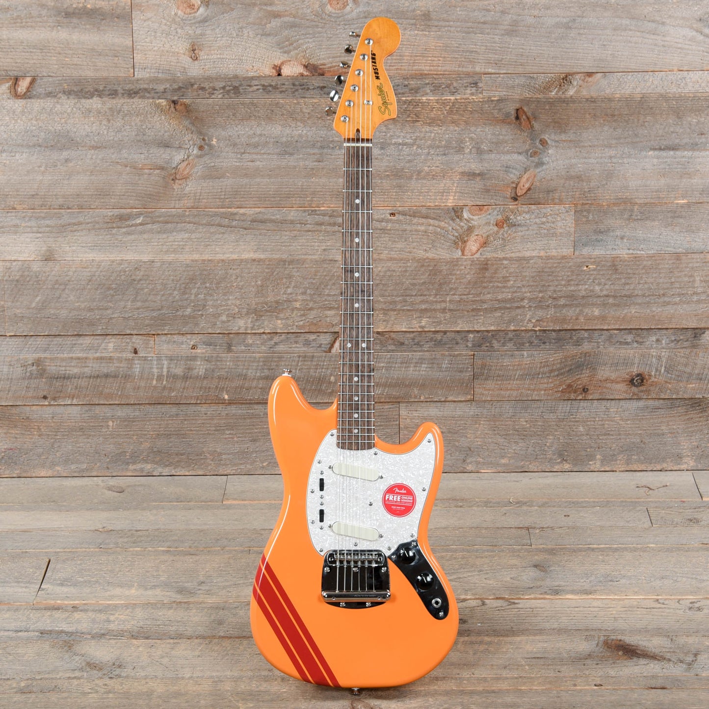 Squier Classic Vibe '60s Competition Mustang Capri Orange w/Dakota Red Stripe Electric Guitars / Solid Body