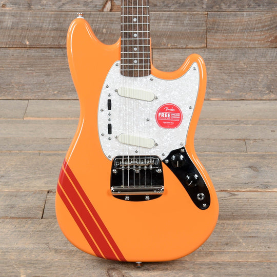 Squier Classic Vibe '60s Competition Mustang Capri Orange w/Dakota Red Stripe Electric Guitars / Solid Body