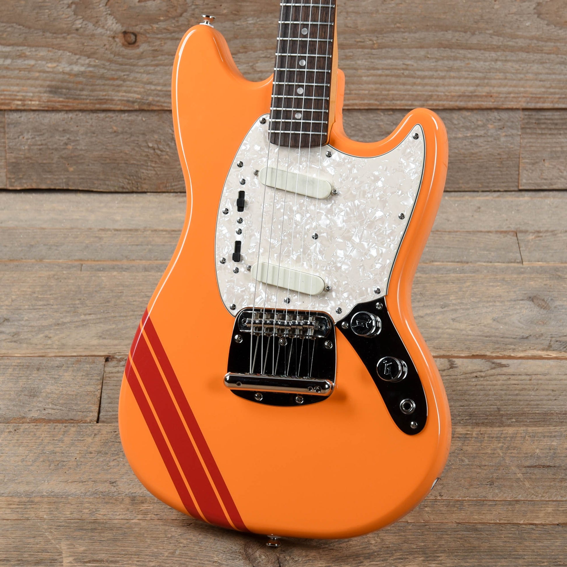 Squier Classic Vibe '60s Competition Mustang Capri Orange w/Dakota Red Stripe Electric Guitars / Solid Body