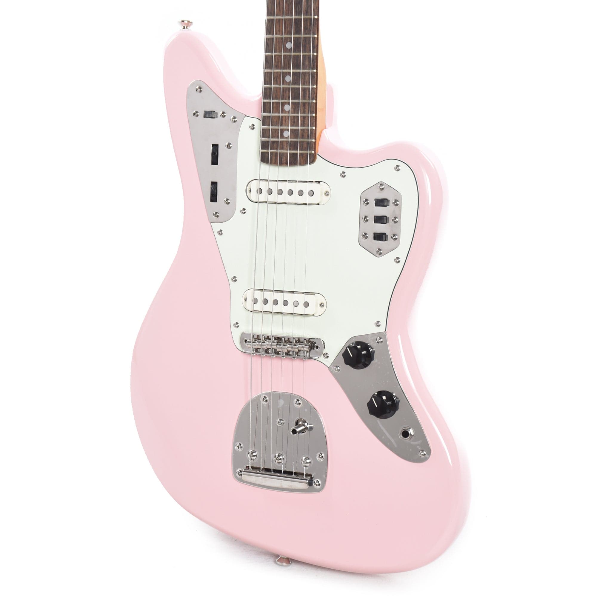 Squier Classic Vibe '60s Jaguar Shell Pink w/Matching Headcap & 3-Ply Mint Pickguard Electric Guitars / Solid Body