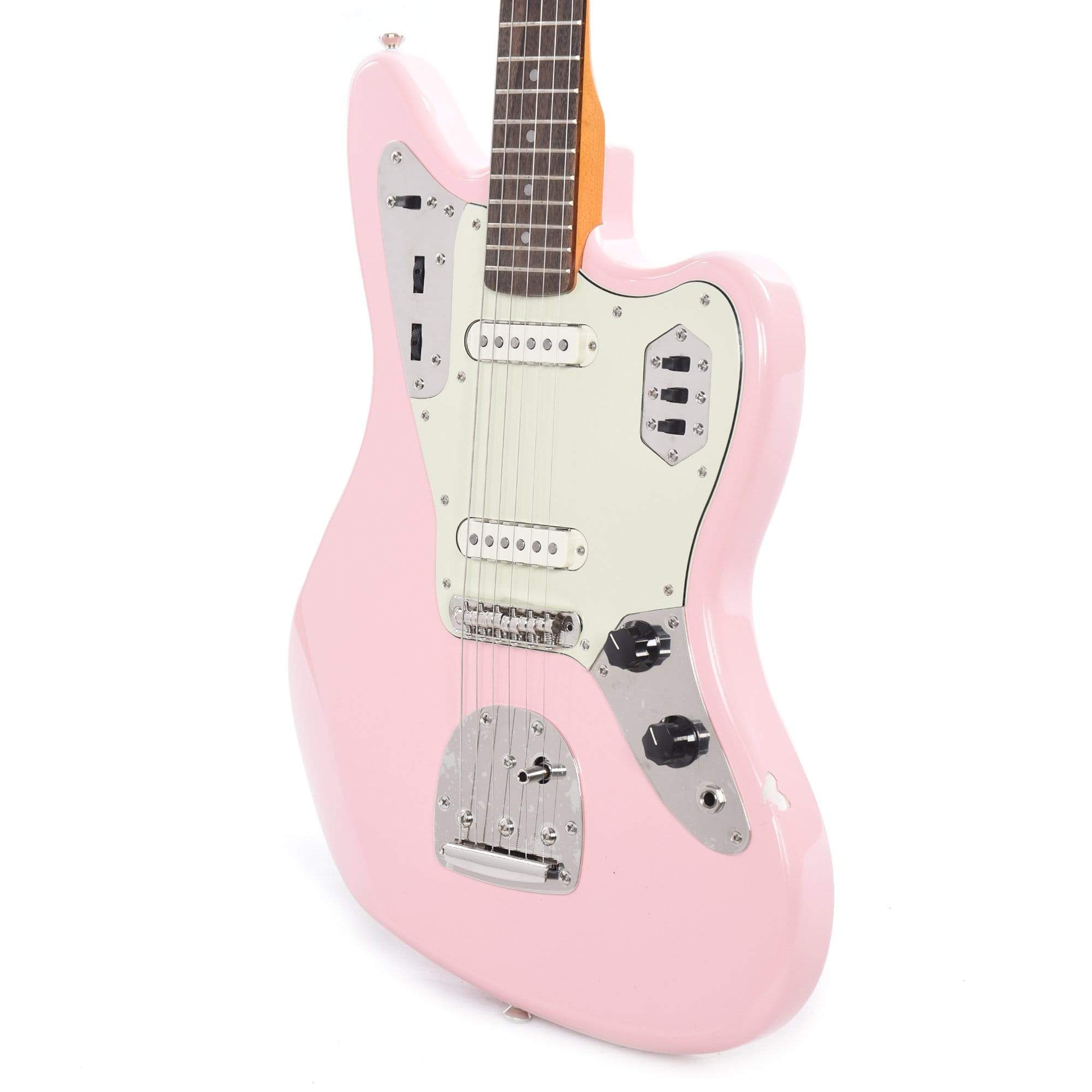 Squier Classic Vibe '60s Jaguar Shell Pink w/Matching Headcap & 3-Ply Mint Pickguard Electric Guitars / Solid Body