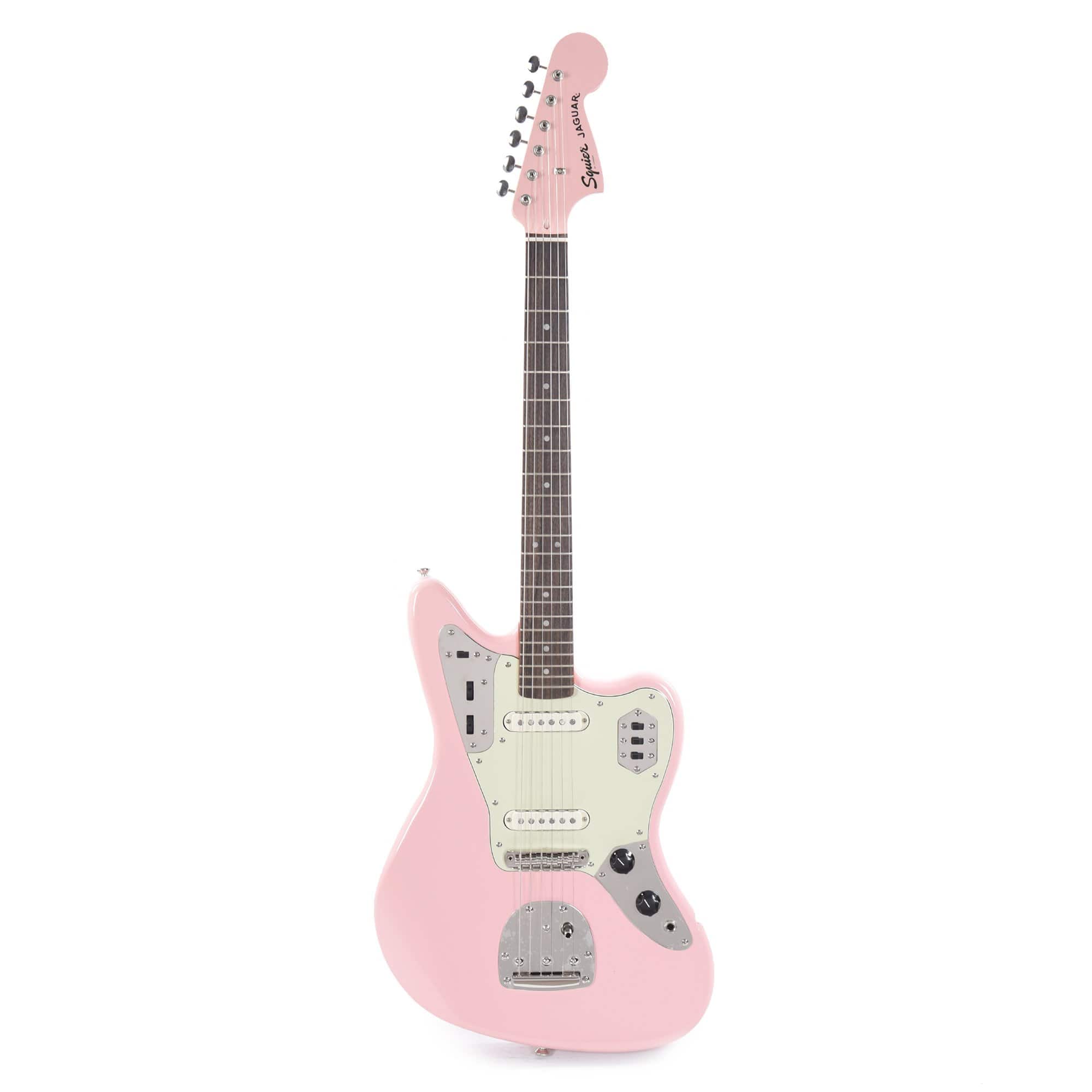 Squier Classic Vibe '60s Jaguar Shell Pink w/Matching Headcap & 3-Ply Mint Pickguard Electric Guitars / Solid Body