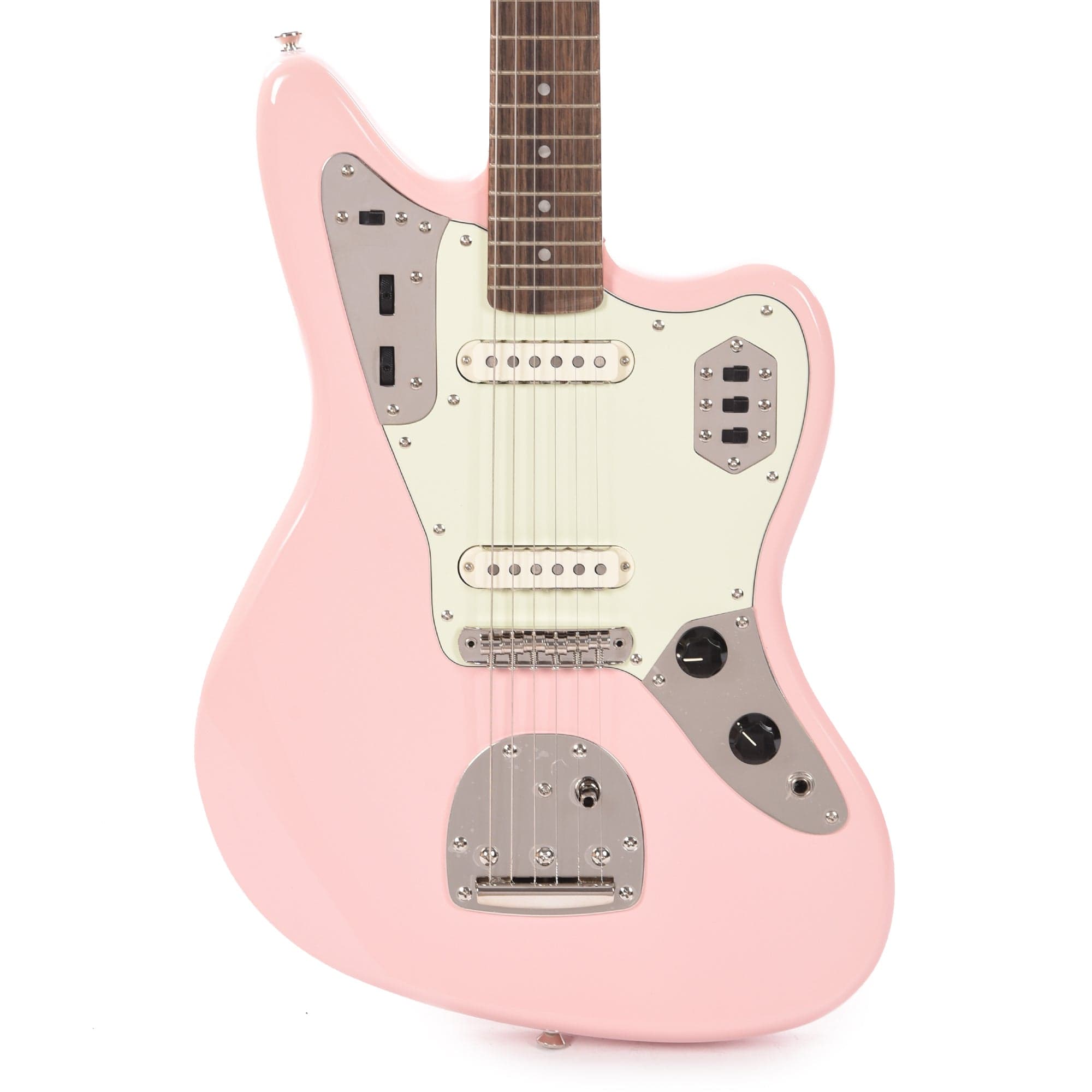 Squier Classic Vibe '60s Jaguar Shell Pink w/Matching Headcap & 3-Ply Mint Pickguard Electric Guitars / Solid Body