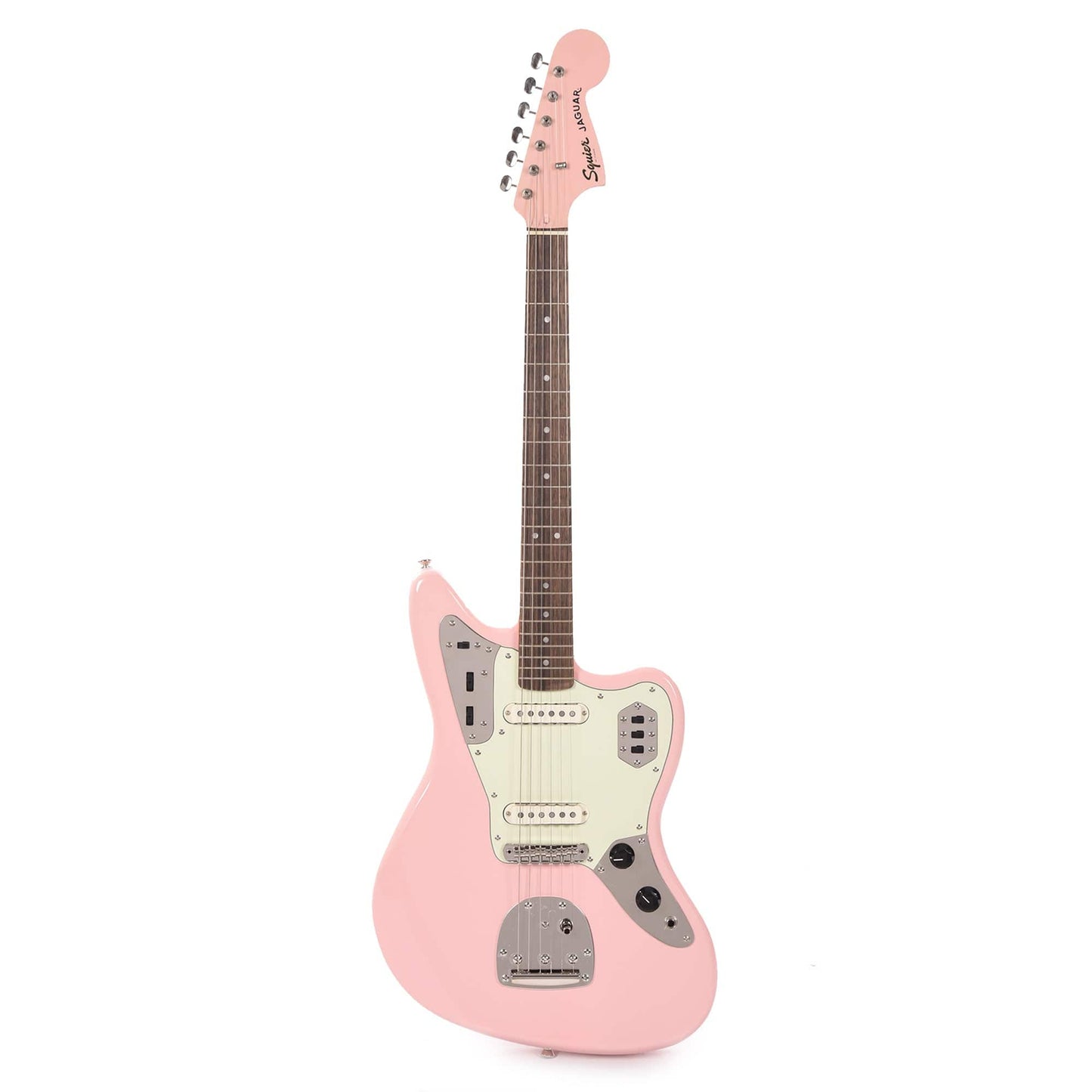 Squier Classic Vibe '60s Jaguar Shell Pink w/Matching Headcap & 3-Ply Mint Pickguard Electric Guitars / Solid Body