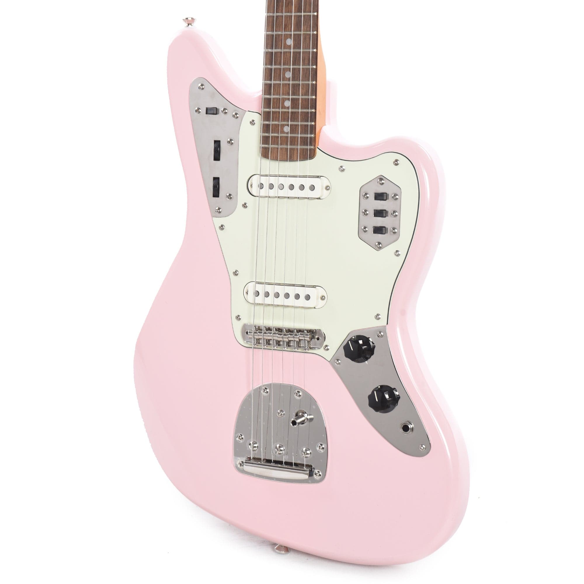 Squier Classic Vibe '60s Jaguar Shell Pink w/Matching Headcap & 3-Ply Mint Pickguard Electric Guitars / Solid Body
