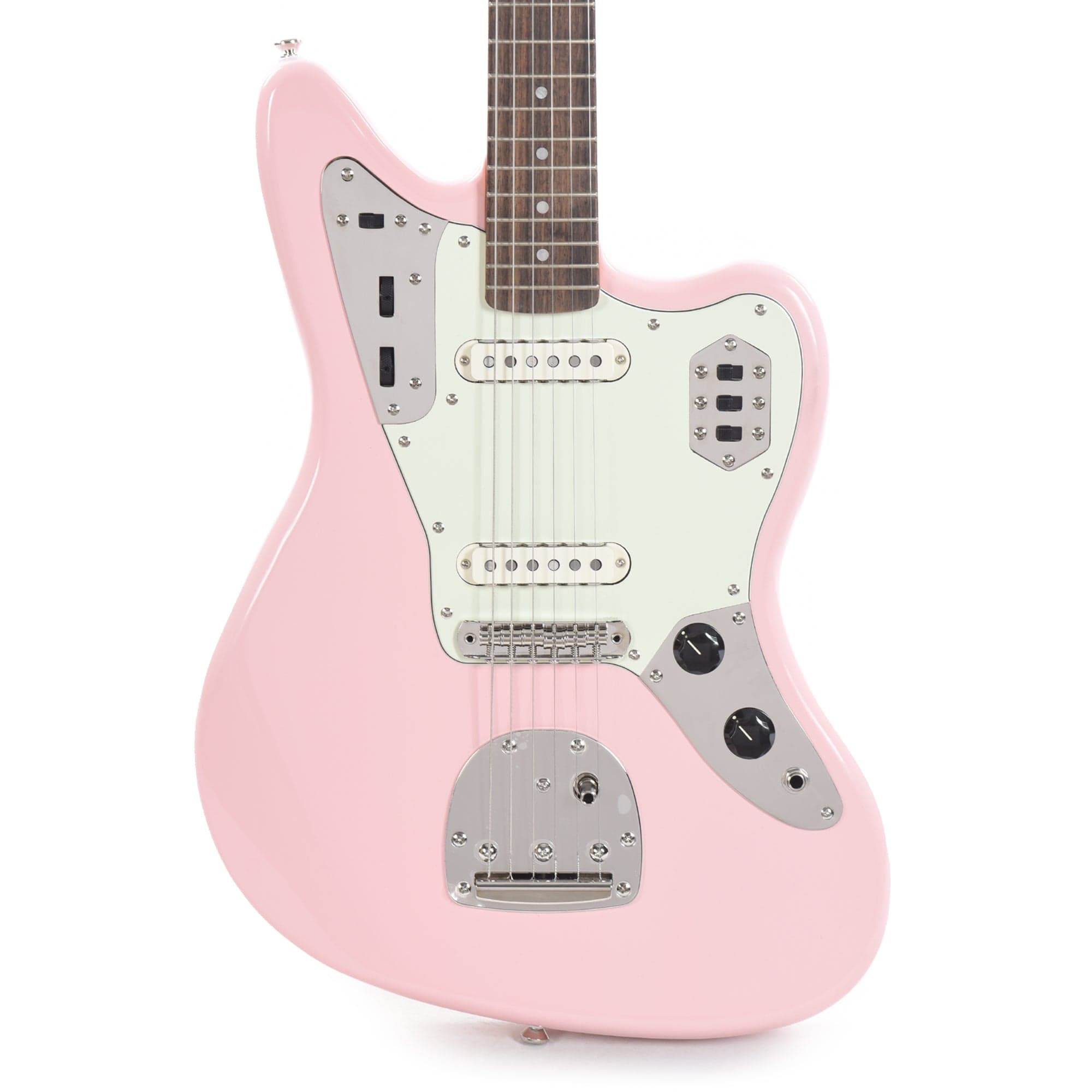Squier Classic Vibe '60s Jaguar Shell Pink w/Matching Headcap & 3-Ply Mint Pickguard Electric Guitars / Solid Body