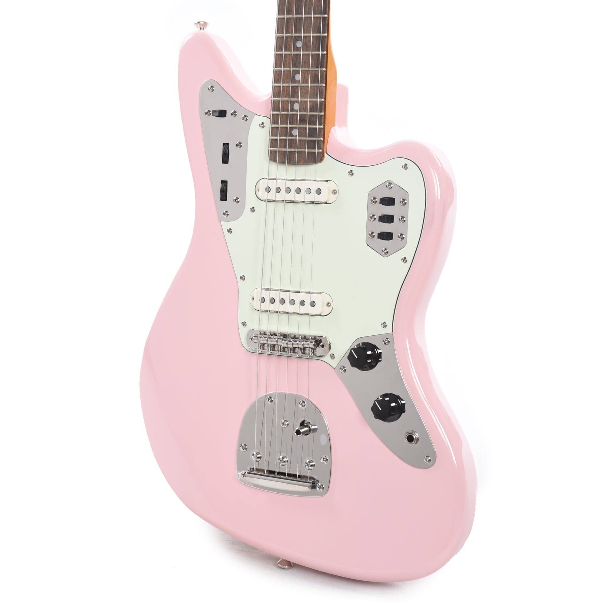 Squier Classic Vibe '60s Jaguar Shell Pink w/Matching Headcap & 3-Ply Mint Pickguard Electric Guitars / Solid Body