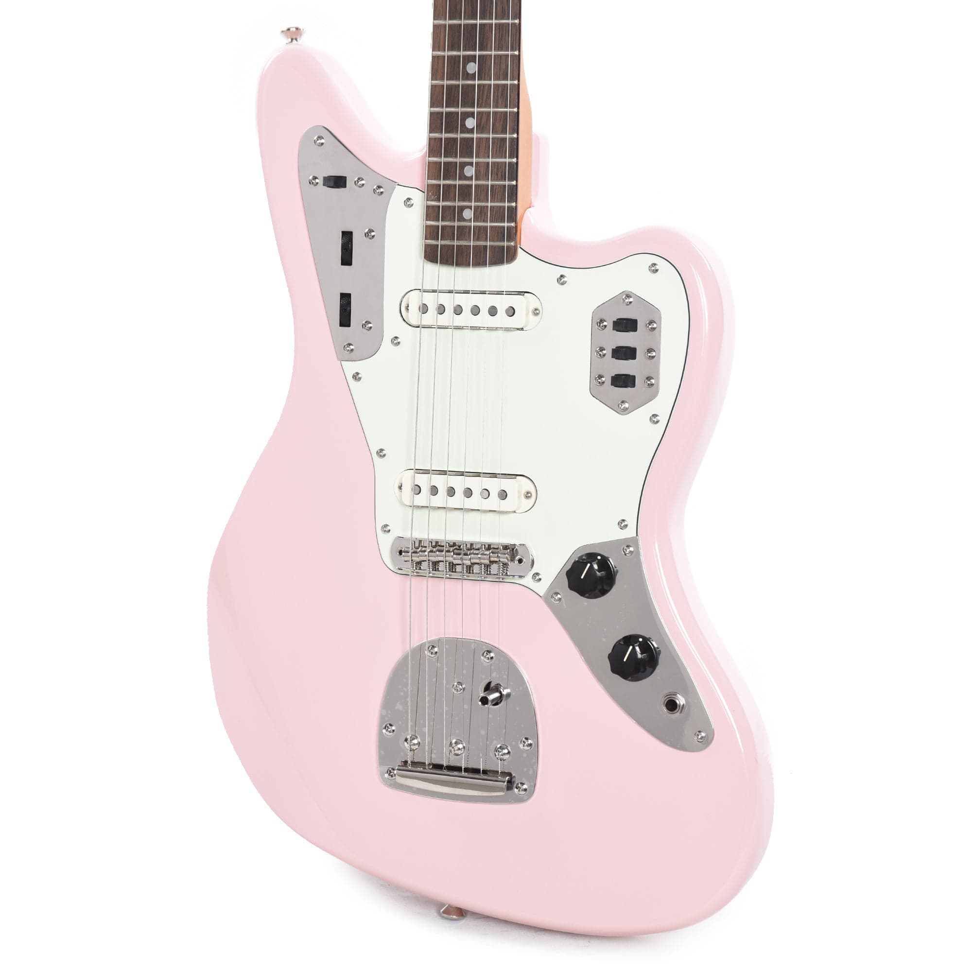 Squier Classic Vibe '60s Jaguar Shell Pink w/Matching Headcap & 3-Ply Mint Pickguard Electric Guitars / Solid Body