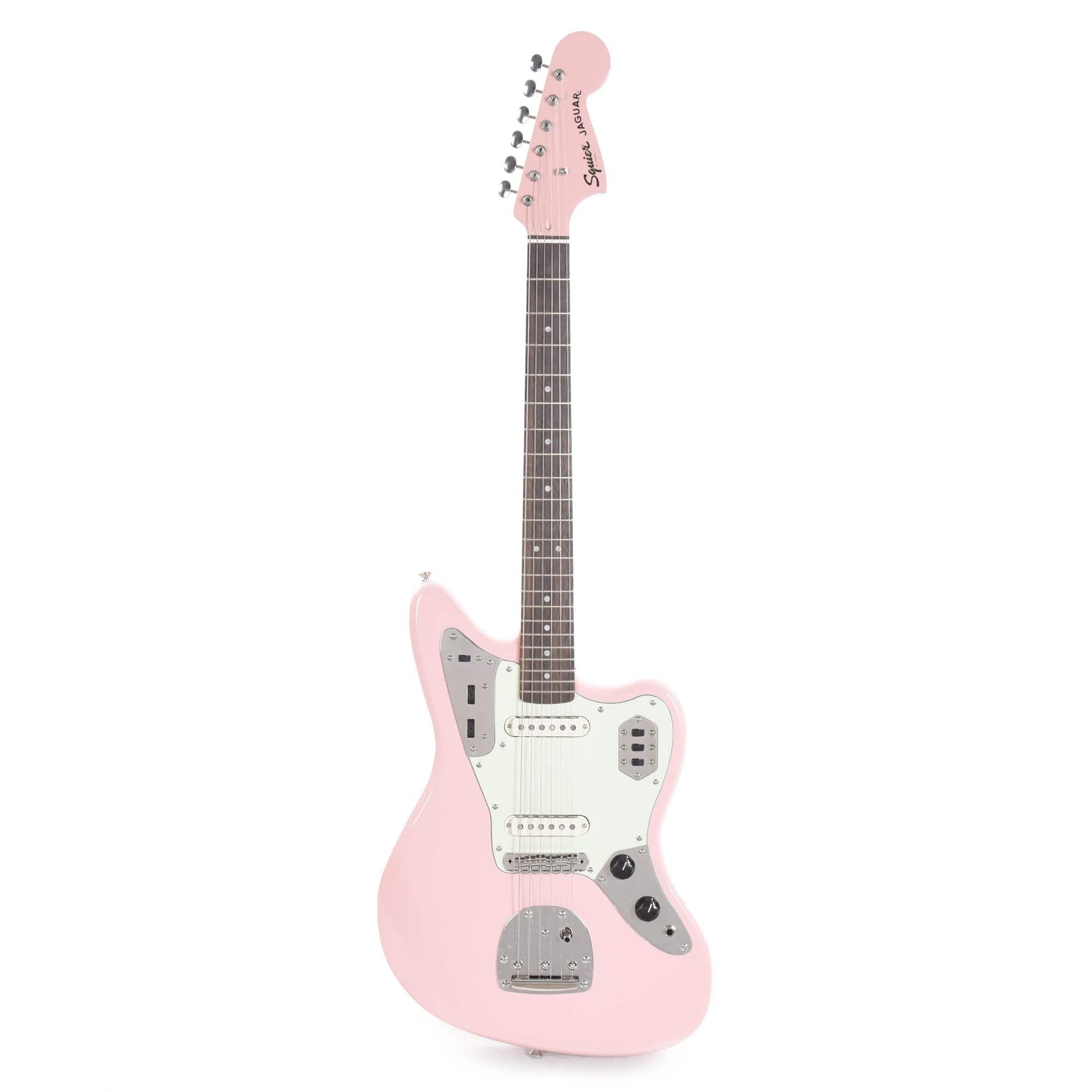 Squier Classic Vibe '60s Jaguar Shell Pink w/Matching Headcap & 3-Ply Mint Pickguard Electric Guitars / Solid Body