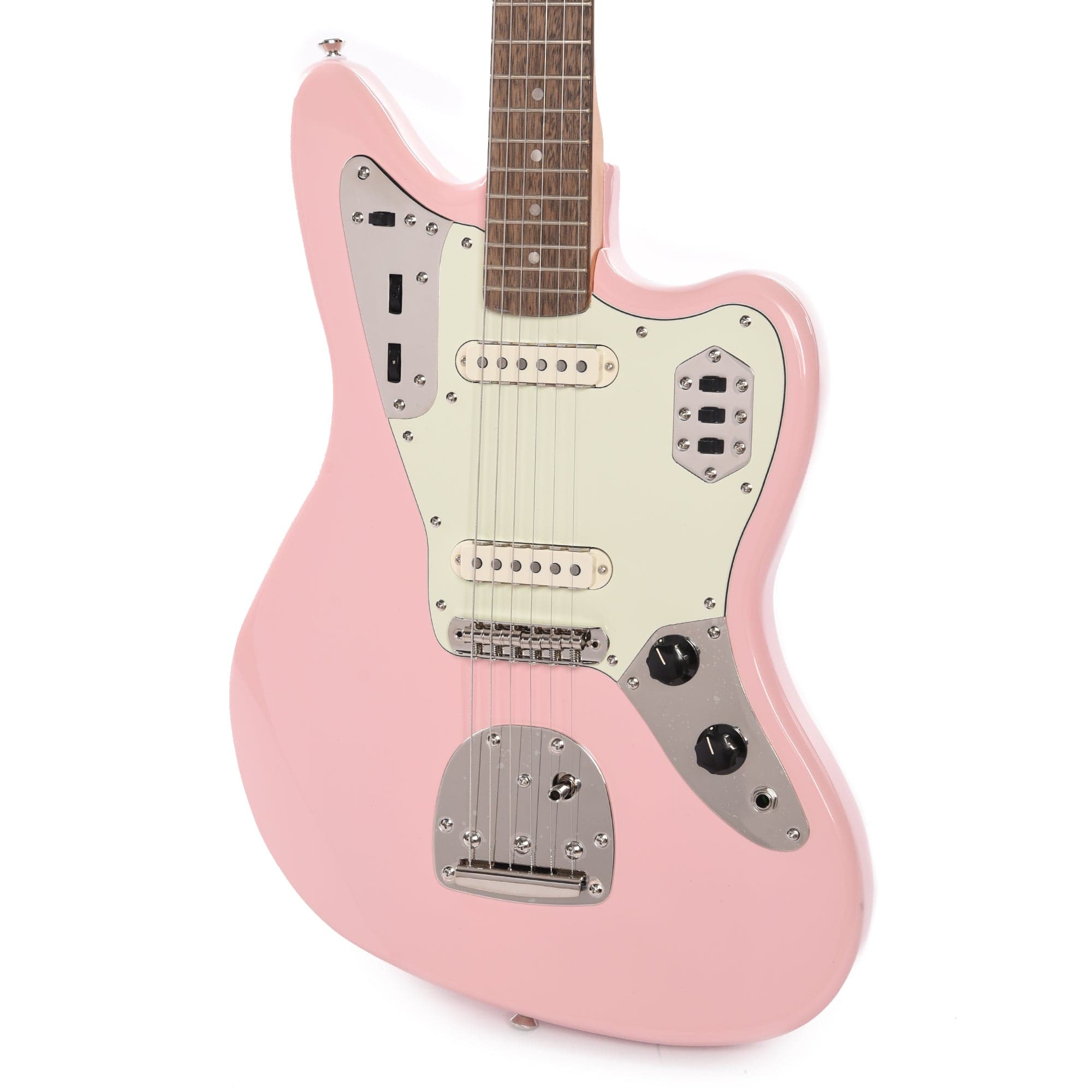 Squier Classic Vibe '60s Jaguar Shell Pink w/Matching Headcap & 3-Ply Mint Pickguard Electric Guitars / Solid Body