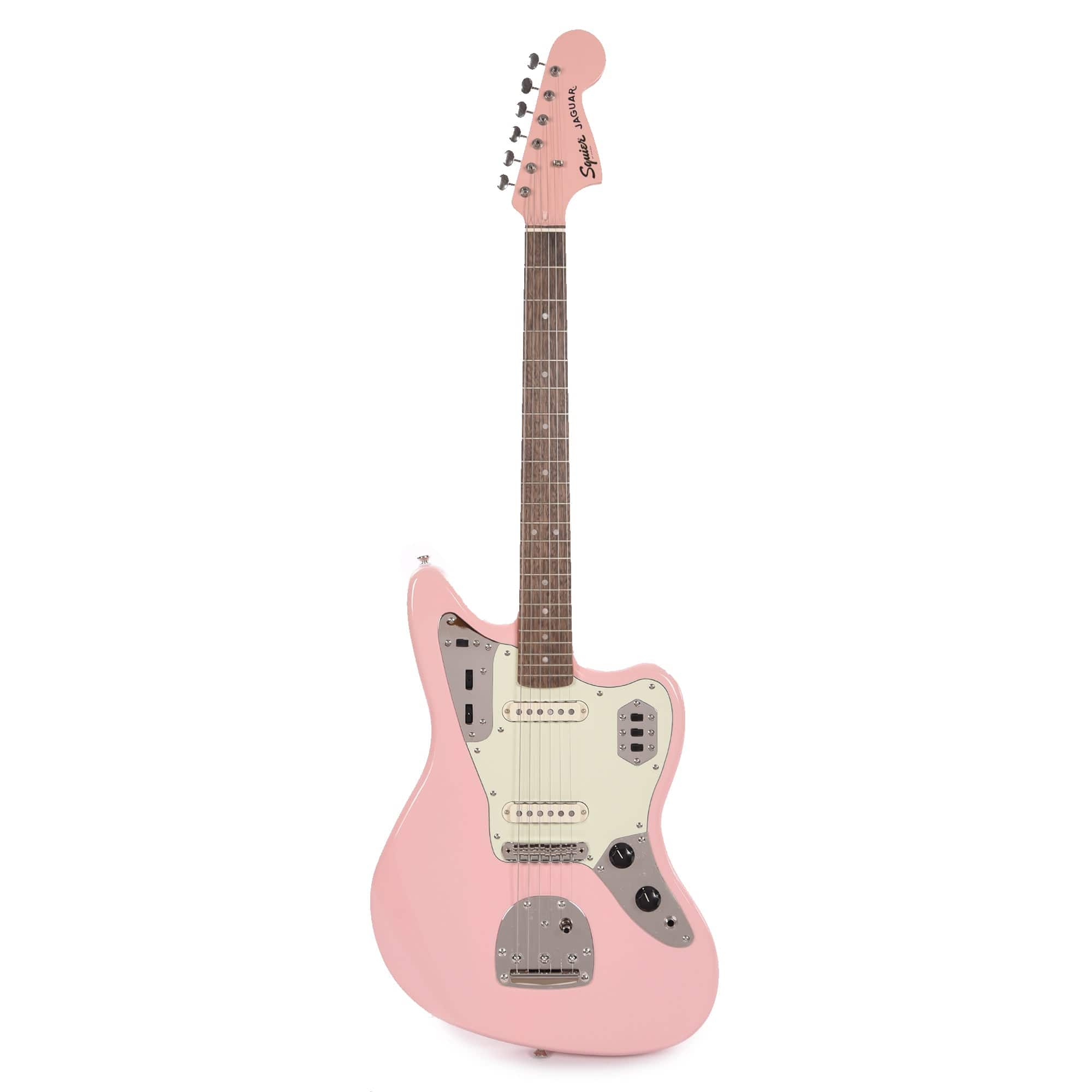 Squier Classic Vibe '60s Jaguar Shell Pink w/Matching Headcap & 3-Ply Mint Pickguard Electric Guitars / Solid Body