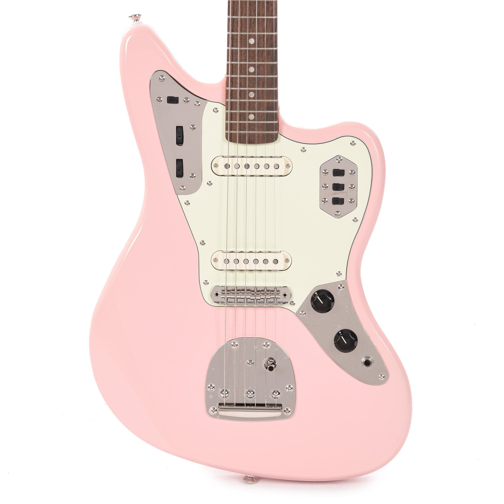 Squier Classic Vibe '60s Jaguar Shell Pink w/Matching Headcap & 3-Ply Mint Pickguard Electric Guitars / Solid Body