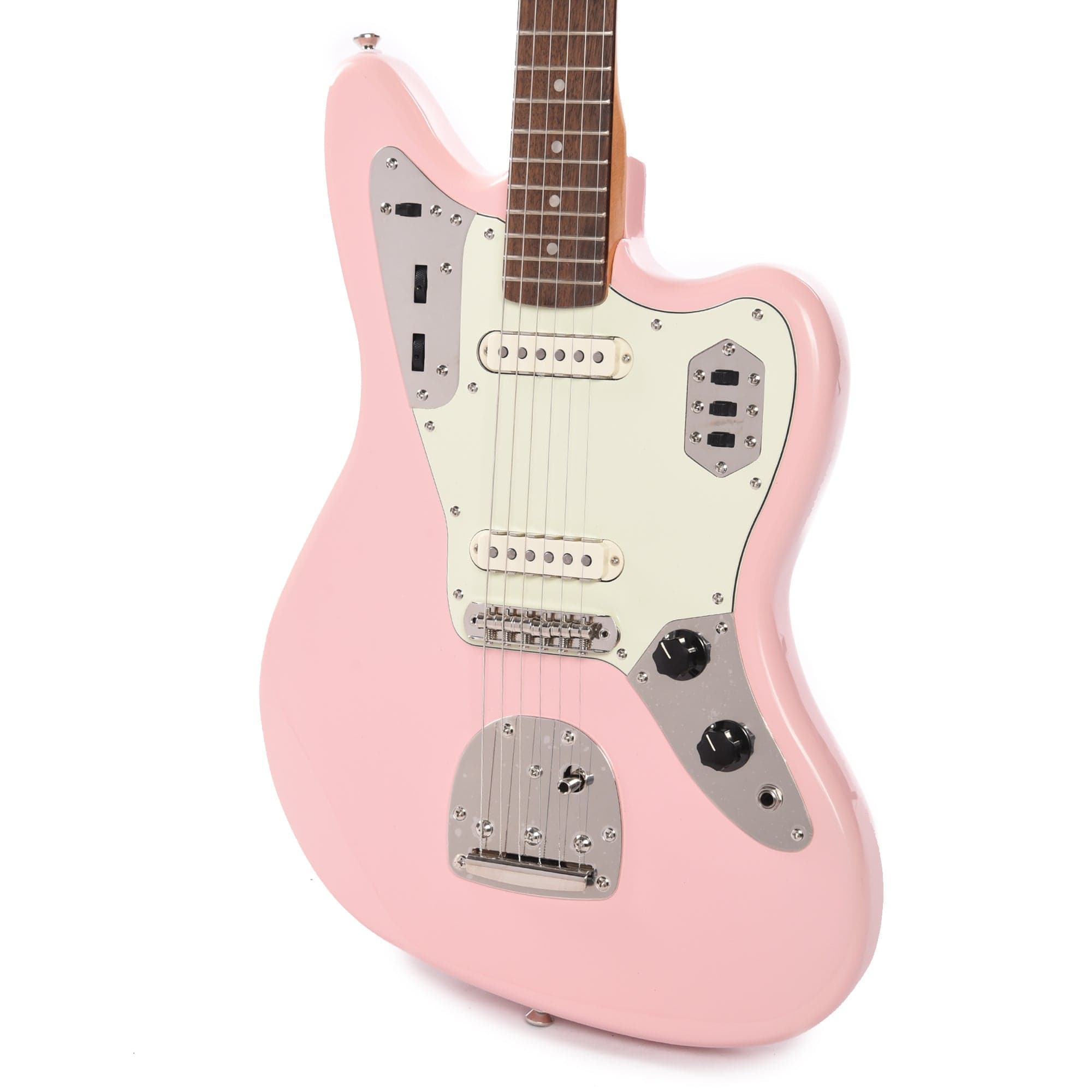 Squier Classic Vibe '60s Jaguar Shell Pink w/Matching Headcap & 3-Ply Mint Pickguard Electric Guitars / Solid Body