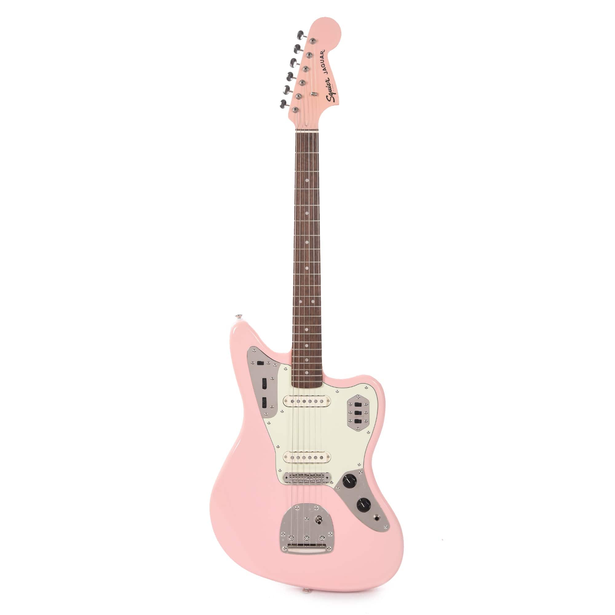 Squier Classic Vibe '60s Jaguar Shell Pink w/Matching Headcap & 3-Ply Mint Pickguard Electric Guitars / Solid Body