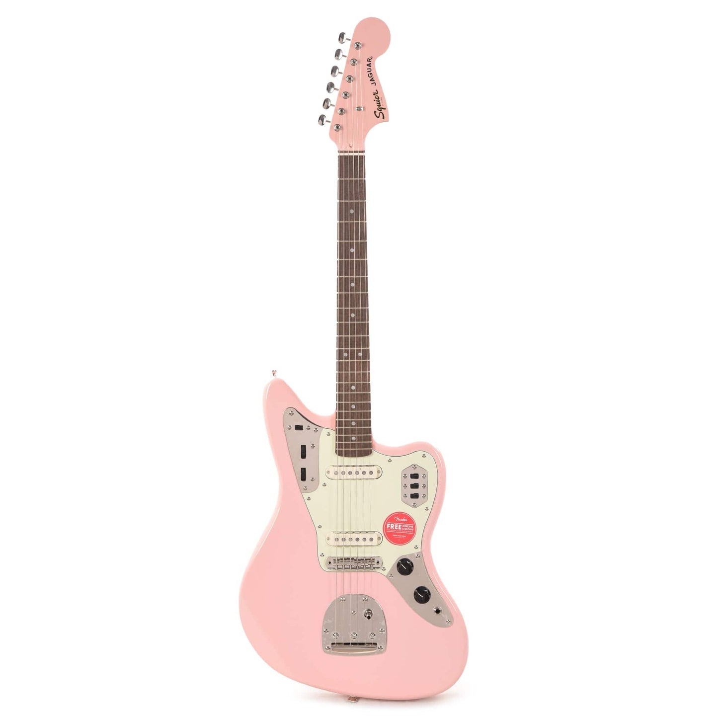 Squier Classic Vibe '60s Jaguar Shell Pink w/Matching Headcap & 3-Ply Mint Pickguard Electric Guitars / Solid Body