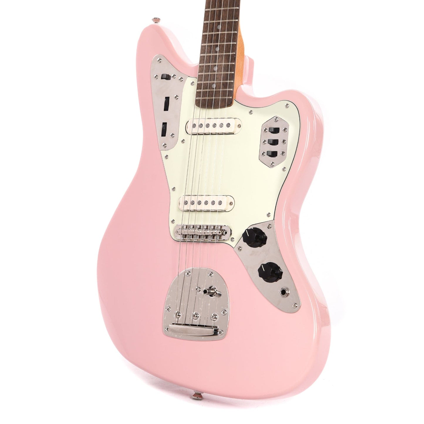 Squier Classic Vibe '60s Jaguar Shell Pink w/Matching Headcap & 3-Ply Mint Pickguard Electric Guitars / Solid Body