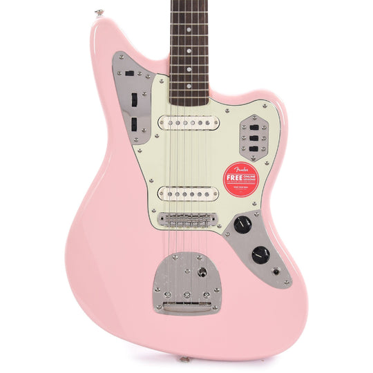 Squier Classic Vibe '60s Jaguar Shell Pink w/Matching Headcap & 3-Ply Mint Pickguard Electric Guitars / Solid Body