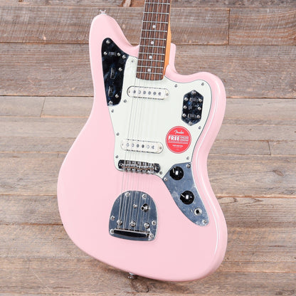 Squier Classic Vibe '60s Jaguar Shell Pink w/Matching Headcap & 3-Ply Mint Pickguard Electric Guitars / Solid Body