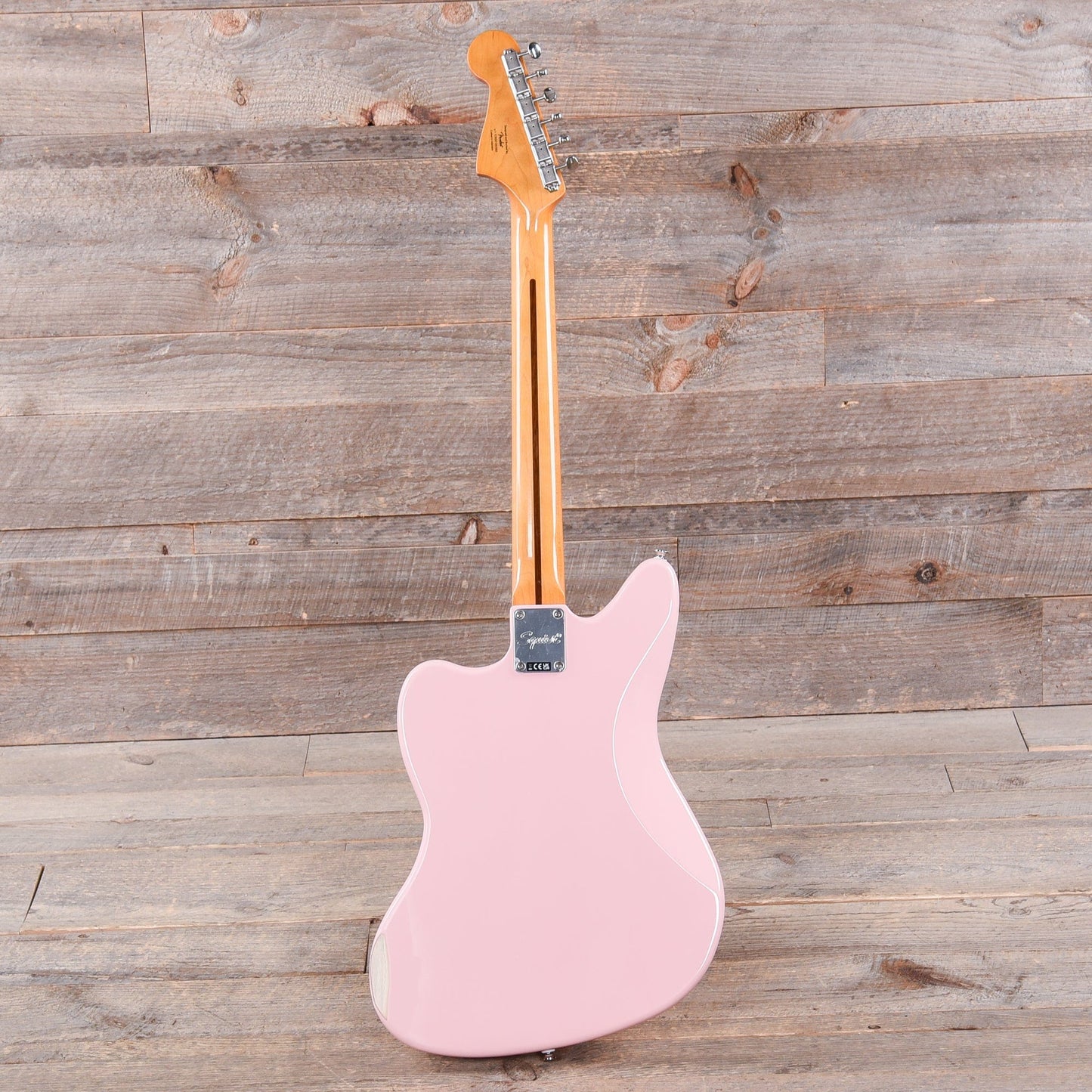 Squier Classic Vibe '60s Jaguar Shell Pink w/Matching Headcap & 3-Ply Mint Pickguard Electric Guitars / Solid Body