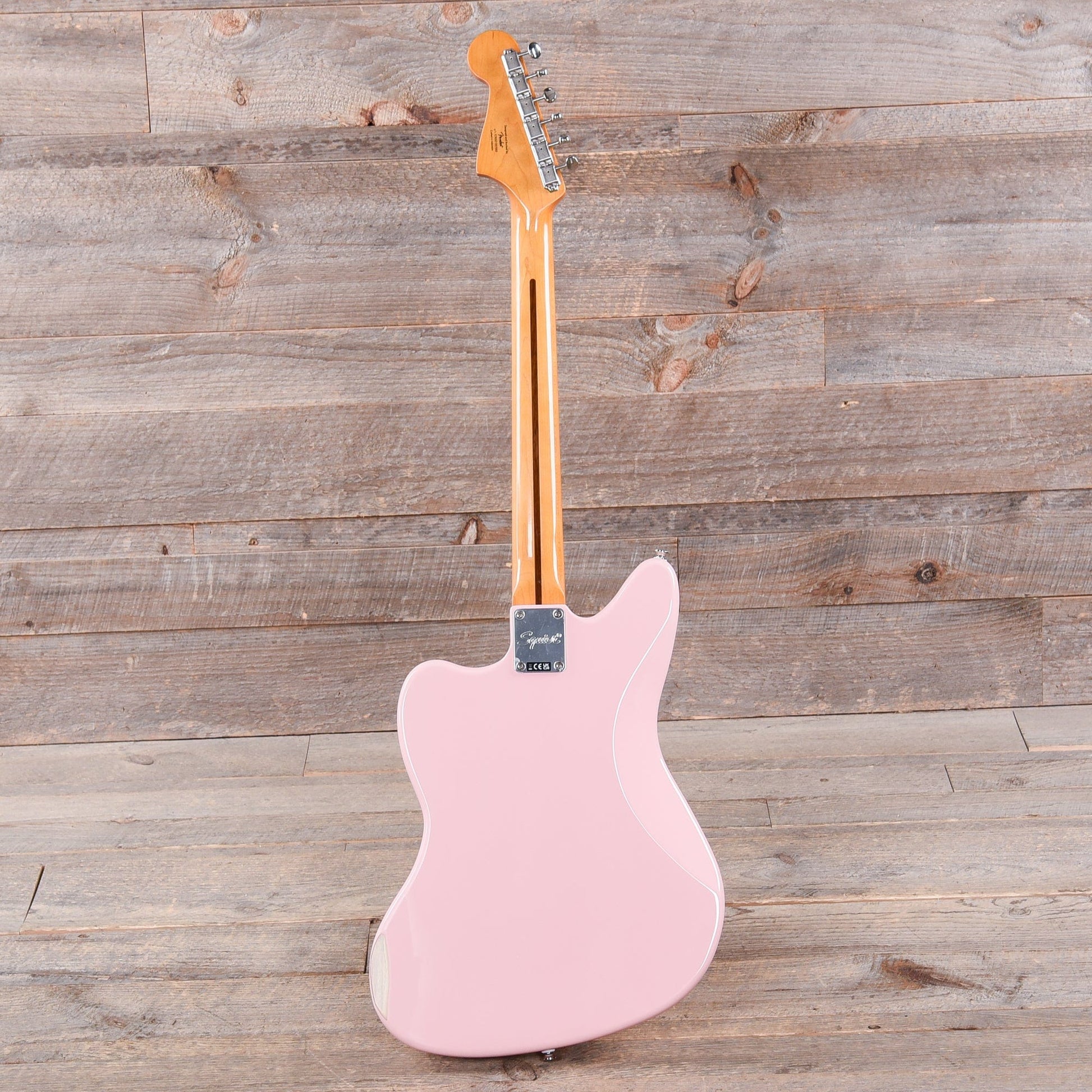 Squier Classic Vibe '60s Jaguar Shell Pink w/Matching Headcap & 3-Ply Mint Pickguard Electric Guitars / Solid Body