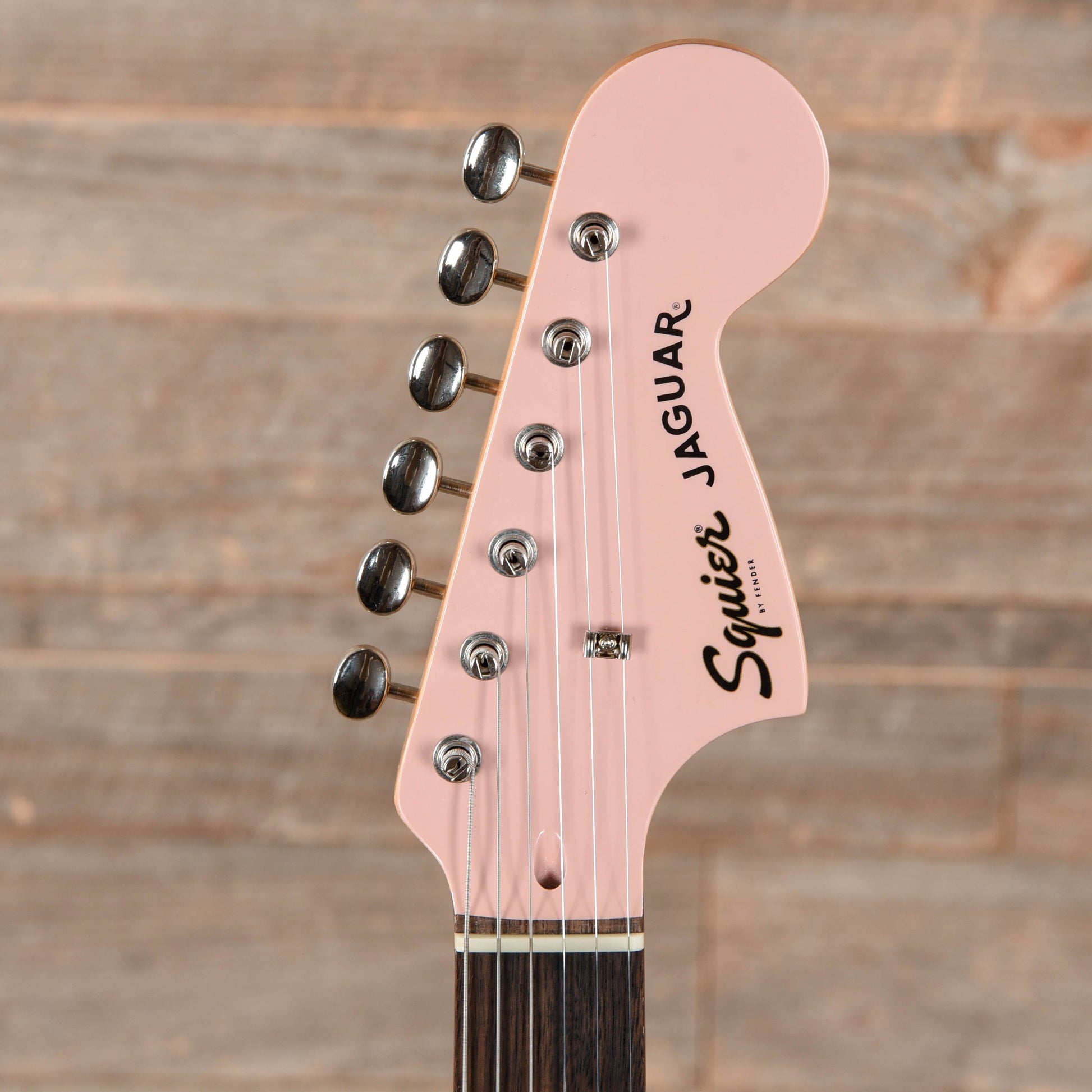 Squier Classic Vibe '60s Jaguar Shell Pink w/Matching Headcap & 3-Ply Mint Pickguard Electric Guitars / Solid Body