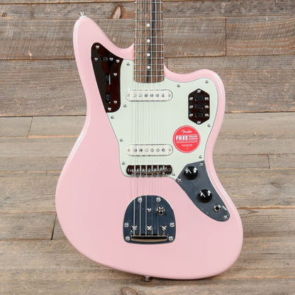 Squier Classic Vibe '60s Jaguar Shell Pink w/Matching Headcap & 3-Ply Mint Pickguard Electric Guitars / Solid Body