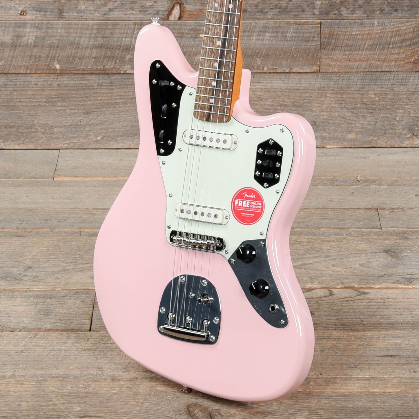 Squier Classic Vibe '60s Jaguar Shell Pink w/Matching Headcap & 3-Ply Mint Pickguard Electric Guitars / Solid Body