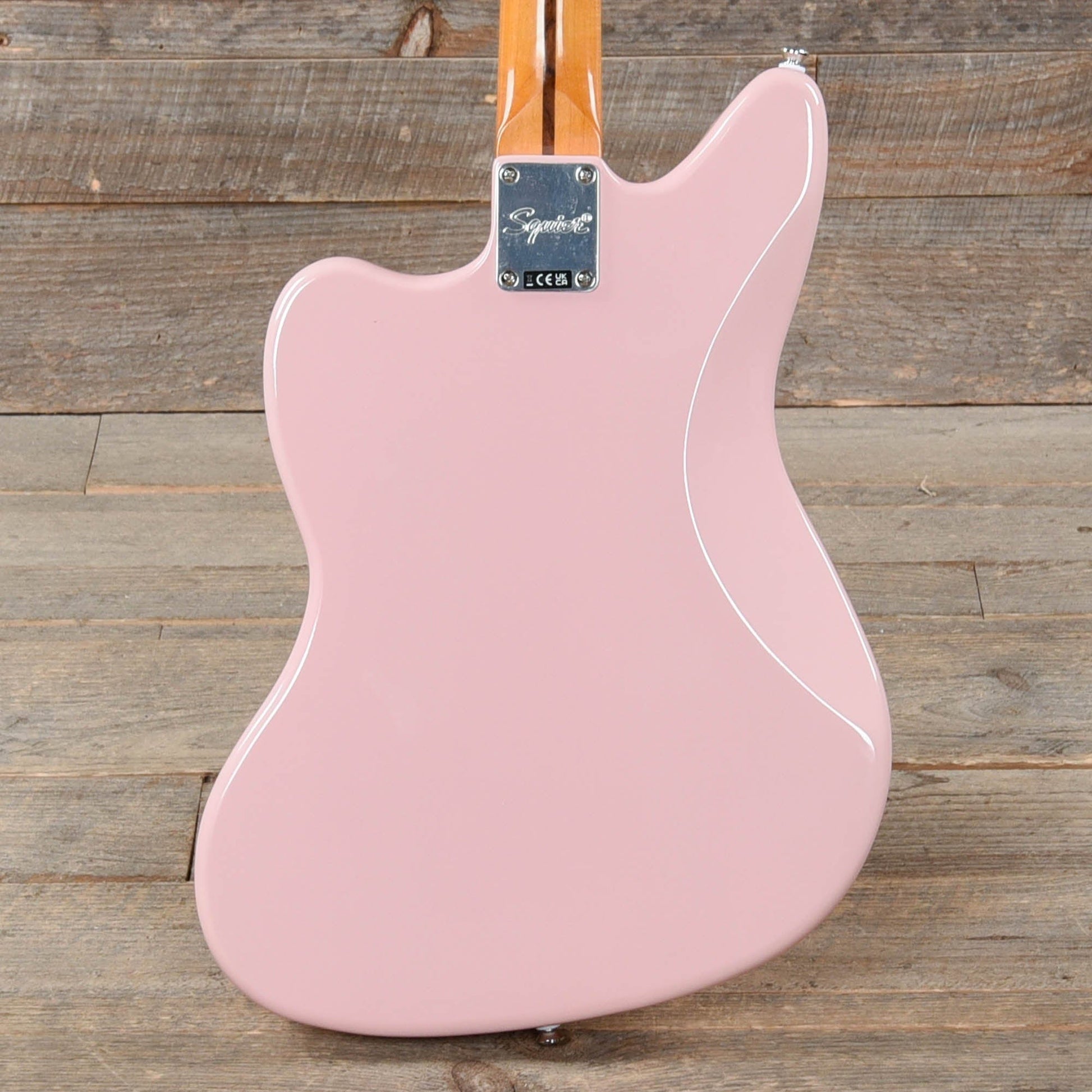 Squier Classic Vibe '60s Jaguar Shell Pink w/Matching Headcap & 3-Ply Mint Pickguard Electric Guitars / Solid Body