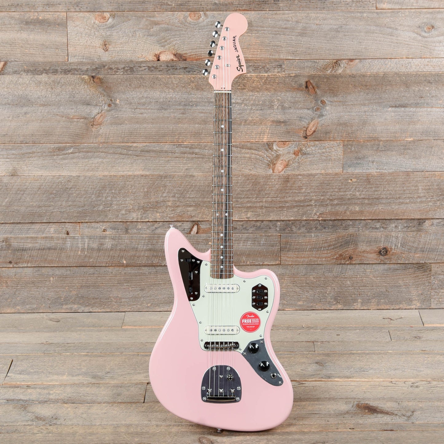 Squier Classic Vibe '60s Jaguar Shell Pink w/Matching Headcap & 3-Ply Mint Pickguard Electric Guitars / Solid Body